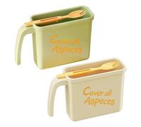 2 Instant Noodle Bowls Set, Portable Bowl, with Fork and and Scalding Handle, No Washing Needed, Catering Supplies for Student, Lounger Late Night Meals, Busy Professionals