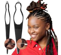 2 Interlocking Tools For Locs | Sisterlock and Dreadlocks Starter, Tightening Accessories For Small, Medium, or Large Dreads. Easy Locking Needle Hair loc maintenance Tool Kit (1 Large + 1 Small Pin)