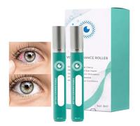 2 Items Eye Roller Eye Massage Roller for Tired Eyes, Eye Massage Serum, Vision Enhance Roller, Relaxes and Moisturises the Skin Around The Eyes, Relieves Dryness and Fatigue (8 ml / Bottle)