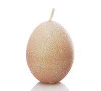 2 Ivory Egg Shaped Candles | Sparkly Effect