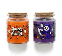 2 Jars Pumpkin Scented Candles for Halloween,Natural Soy Wax Candle for Home Scented,80 Hours Burn Time, Autumn Candle Gift Set for Her,Mom,Friend,Aromatherapy Candles Present Halloween Decorations