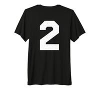 #2 Jersey Uniform Varsity Sports Number, Two Premium T-Shirt