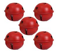 2" Jingle Bells 5pcs, Cutout Believe Bell Ornament Christmas Tree Pendant Decor Red White Gold Sleigh Decor, Metal Bells Holiday Party Decoration Supplies