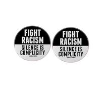 2 KAMALA HARRIS viewpoint enamel pins, anti-racism lapel pin, FIGHT RACISM SILENCE IS COMPLICITY alloy badge, 1.2"(3cm), Alloy Steel, no gemstone