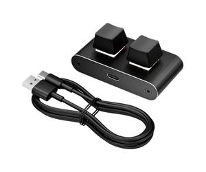 2 Key Macro Keyboard - Type-C Wired Programmable Keypad, Durable ABS Aluminum Build, Custom Keys, Key Pad | Streamer Programmer Editor Study Desk Home Office