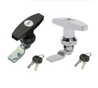 2 Keys Tshape Handle Caravan Rv Truck Trailer Toolbox Drawer Cabinet Door Lock Latch Heavy Duty Zinc Alloy Rustproof Weaer Resistant Surity wi Hardware(Silver)
