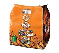 2 KG BBQ Instant Light Charcoal Restaurant Grade Charcoal Easy Light Bag Lumpwood Charcoal Large Chunks For longer Burning Barbecue Great for Summer BBQ Grilling, Fire Pits Outdoor Fireplace