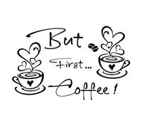 2 Kitchen Decor Stickers Stickers, But First Coffee Cups and Beans Peel and Stick Wallpaper, DIY Removable Wall Art Decals Wall Posters Home Decor