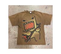 (2, L) Kawaii Oversized Summer Trend Funny T-shirts Printed Versatile Pair of Cotton Y2k Casual Loose Tops New Simple Retro T-shirt