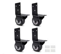 2" L-Shaped Caster Wheels Set of 4 Plate Fixed Caster Wheel