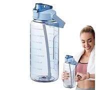 2 L Water Bottles, Fitness Drinks Bottle, Portable Large Capacity Cup, 2L Portable Drinking Bottle With Handle, Sport Water Bottles With Straw And Time Marker, Leak Proof Drinks Bottle For Outdoor