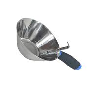 2. Large 18cm Anti-Rust Steel Mixing Container for Gypsum Cement & Construction Work with Ergonomic Handle Polished Gypsum Application Bowl