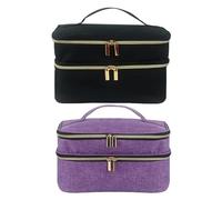 2 Large Sewing Box - Sewing Organiser Bag | Double-Layer Sewing Bags | Large Capacity Crochet Organizer | Protable Travel Sewing Box Organiser for Sewing Accessories Storage and Sewing Tools