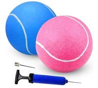2 Large Tennis Balls 8-inch - For Dogs, Or Play Balls , Durable Tennis Balls for Aggressive Chewers - Giant Puppy Ball Toys in Assorted Colors Non-Toxic - Ships Deflated- Colors May Very (2 PACK)