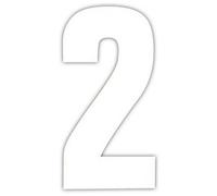 2 Large Wheelie Bin Number Self Adhesive Stick On Sticker White Numbers -2