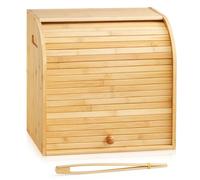 2 Layer Bread Bin Kitchen Bread Storage Box with Lid Compact Double Decker Bamboo Bread Bin Eco-friendly Bread Box for Freshness Natural, Organic, and Sustainable Food Storage Solution (Flat Pack)