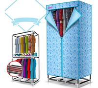 2 Layer Electric Heated Clothes Airer Dryer Rack - 1000W Hot Air Fan, 180 Min Timer - Load 20KG - Soon Heated Clothes Drying Pod Cabinet