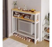 2-layer Farmhouse Narrow Console Table, Multifunctional Radiator Shelf, with Storage, for Living Room, Hallway, Foyer, Entrance, Behind The Couch,A,80 * 20cm