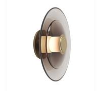 2 Layer Glass Wall Sconce Light Round Modern Minimalist Home Deco Art Lighting Fixture, 10W 3000K Warm White Indoor Lamp 11 Inch Hallway Living Room Stairs Sconces