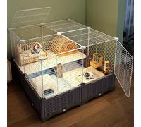2-Layer Guinea Pig Cage & Chicken Cages - Easy Assembly, Spacious Design with Plantable/Bedding Bottom for Small Pet