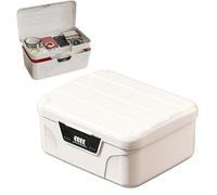 2 Layer Medicine Storage Box,Lockable Medicine Box with Code,Removable Tray,First Aid Emergency Combination Lock Container Medical Storage Organiser Bins for Home Office School Cabinet (White)