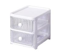 2-Layer Stackable Desktop - Translucent Plastic Storage Box for Home Office & Bedroom - Space-Saving Desk for Clutter-Free Workspaces
