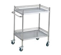 2-Layer Trolley, Lab Rolling Cart, Spacious Beauty Salon Rolling Trolley, Cart With Lockable Universal Wheels, For Home Office Cl，One Color-31.5*18.9inch/80*4，One Color-31.5*18.9inch/80*48cm