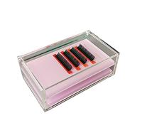 2 Layers Acrylic Eyelash Pallet Organizer Box, Grafting Eyelash Clear Makeup Display Container for False lashes Transparent Storage Case (Pink)
