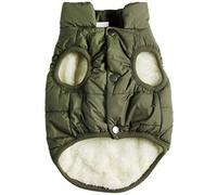 2 Layers Fleece Lined Super Warm Dog Jacket for Winter Cold Weather,Extra Soft Puppy Vest Windproof Doggie Coat by JoyDaog,Green L