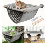 2 Layers Pet Rat Hammock, Rat Cage Accessories, Warm Hamster for Cage Guinea Pig House Mouse Hanging Plush Warm Bed Pet Hideout Swing Toy Accessories for Ferret Chinchilla Parrot Playing Sleeping