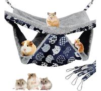 2 Layers Pet Rat Hammock,Rat Hammocks for Cage Plush Guinea Pig Hammock Hamster Hammock Ferret Hammock Chinchilla Hammock, Double Sided Use Warm Rat Cage Accessories Rat Bed Swing Pet Hideout