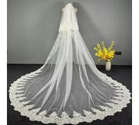 2 Layers Sequins Lace 3 Meters Cathedral Woodland Wedding Veils with Comb Sexy wedding accessories-Ivory-500cm