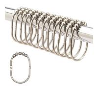 2 Lb. Depot Wide Shower Curtain Rings/Hooks Set, Decorative Oil Rubbed Bronze Finish, Easy Glide Rollers, 100% Rustproof Stainless Steel, Set of 12 Rings