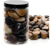 2 lbs Natural Polished Pebbles for Plant Pots,River Rock Decorative Plants Aquarium Rocks Terrarium Supplies Fish Tank Gravel Vase Flowerpot Pebbles (Natural River Rocks)