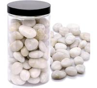 2 lbs Natural Polished Pebbles for Plant Pots,River Rock Decorative Plants Aquarium Rocks Terrarium Supplies Fish Tank Gravel Vase Flowerpot Pebbles (White)