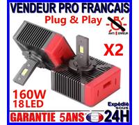 2 Led Lamps D5S Ventilated White In 6500K For Car Headlight Anti Error 160W