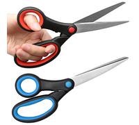 2 Left Handed Scissors for Crafting Paper Sewing, 8'' Sharp Fabric Scissors for Adults Kitchen Stationery