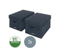 Leitz Fabric Storage Box with Lid Twinpack Small Grey 61460089