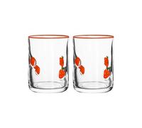 2 Lemon Pattern Glass Cups 14oz Elegant Fruit Pattern Ideal for Cocktails Hour Dinner Parties Kitchen Essential Vintage Glasses with Lemon Design