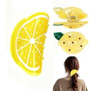 2 Lemon-Shaped Hair Clips, Fresh Summer Hair Clips, Suitable For Daily Styling At The Beach, Vacation, And Parties.