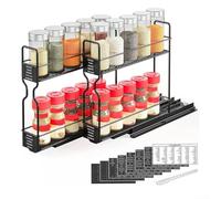 2 Level Metal Spice Rack Built for Stovetop Installation - No Drilling Needed Provides Accessible Storage for Cooking Essentials