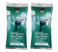 2× LidI Cien Men - 3 Blades Disposable Razor | Quick & Clean | Ceramic Coated | With Aloe Vera & Vitamin E | 4 Razors Each Pack [Total 8 Razors]