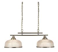 Searchlight 3592-2AB Bistro II 2 Bar Ceiling Pendant Light, antique brass
