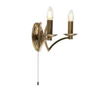 2 Light Antique Brass Multi Arm Candle Wall Mount Home Indoor Corridor Lighting