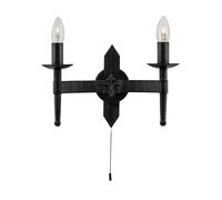 Netlighting Cartwheel 2 Light Indoor Candle Wall Light Black, E27