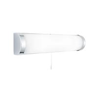 2 Light Bulbs Chrome Finish Bathroom Wall Fitting Light Opal Tube Glass Shade