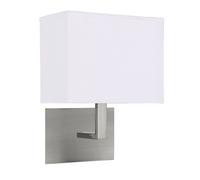 Wall Lights Satin Silver Finished With White Rectangular Shade