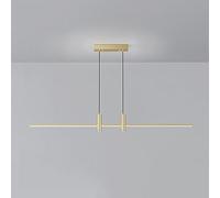 2 Light Gold Linear Chandelier Light Fixture with Spotlight Contemporary LED Long Strip Pendant Light Ceiling Matte Black Kitchen Island Hanging Lamp for Dining Room Restaurant