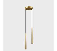 2-Light Industrial Brass Pendant Light fixtures LED 3W Dimmable Long Down Spot Light Hanging Lamp for Background Wall Bedside Bedroom Bar Chandelier Light fixtures Made in China