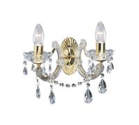 Searchlight 699-2 Marie Therese Double Wall Light, polished brass